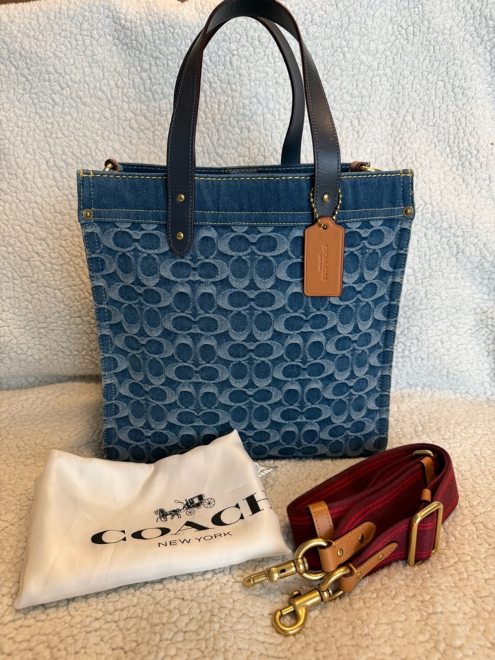 Coach Signature Denim Field Tote